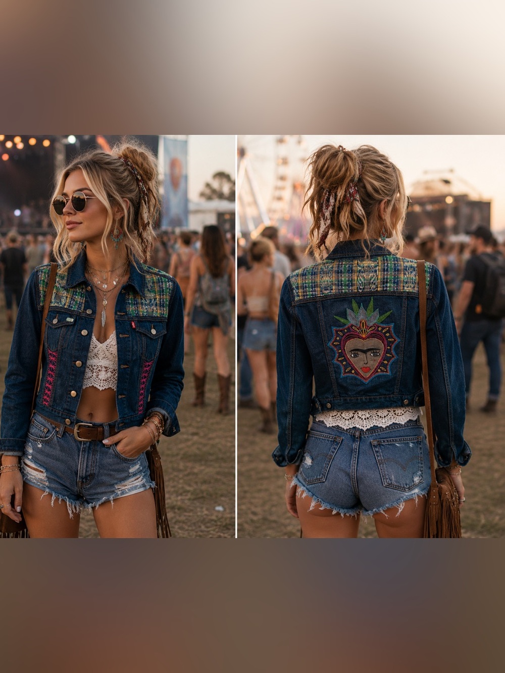 CUSTOMIZED Embroidery 'Stitch-on- denim red tag Levi’s jacket Sz S